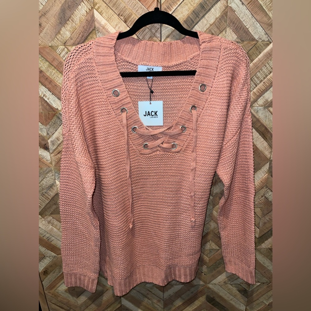 Jack by BB Dakota Lace Up Sweater - Picture 4 of 8